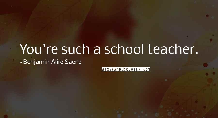 Benjamin Alire Saenz Quotes: You're such a school teacher.