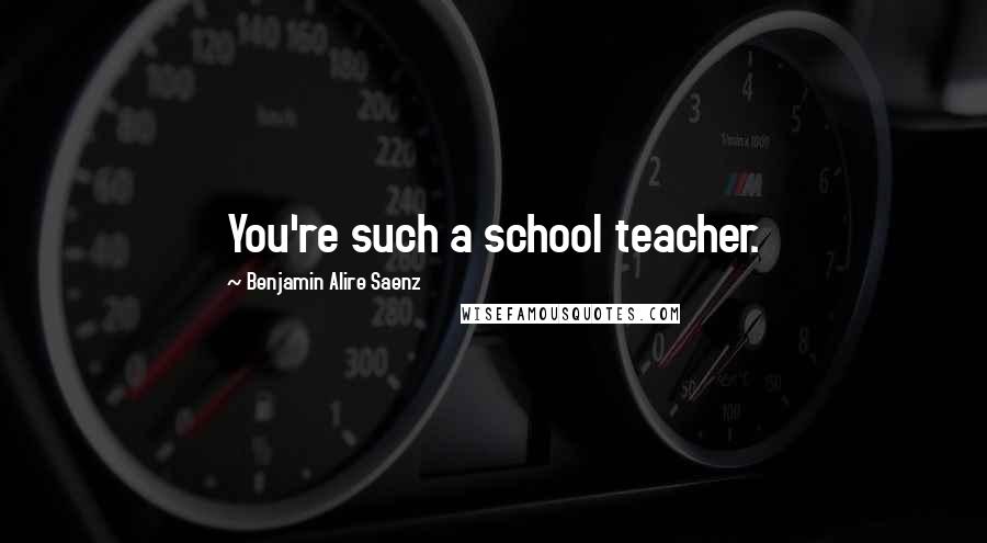 Benjamin Alire Saenz Quotes: You're such a school teacher.