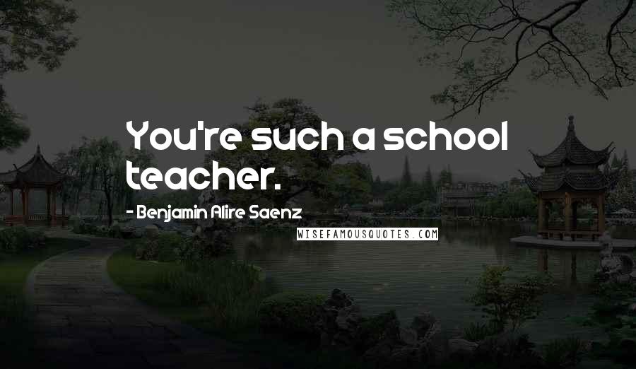 Benjamin Alire Saenz Quotes: You're such a school teacher.