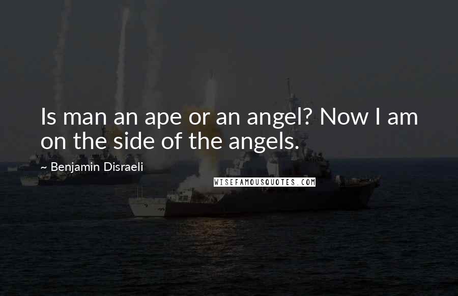 Benjamin Disraeli Quotes: Is man an ape or an angel? Now I am on the side of the angels.