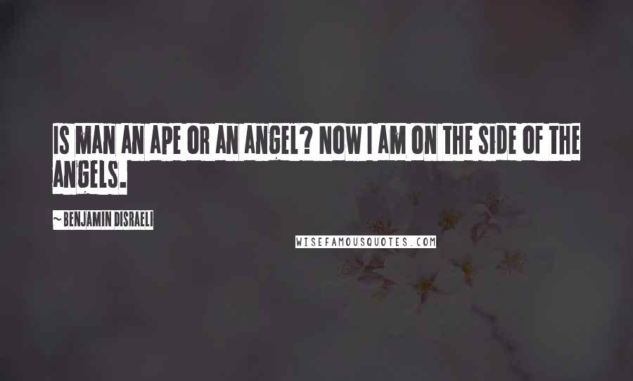 Benjamin Disraeli Quotes: Is man an ape or an angel? Now I am on the side of the angels.