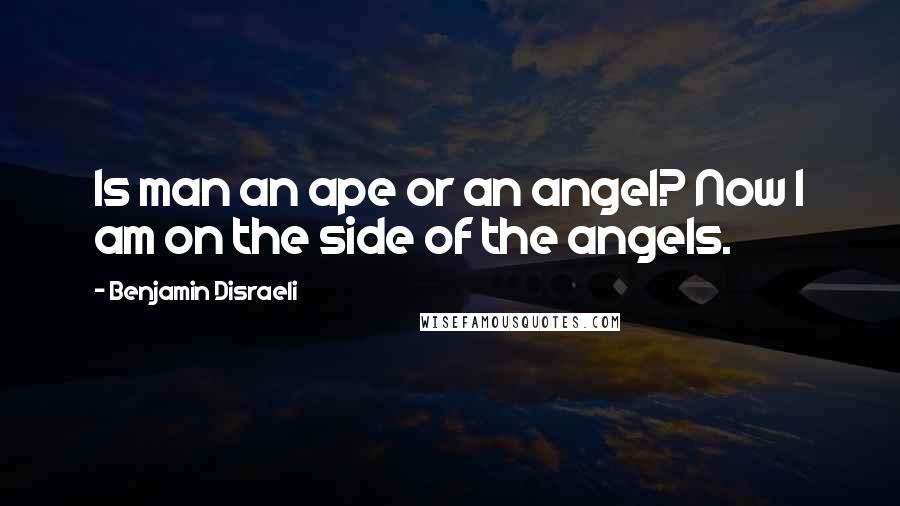 Benjamin Disraeli Quotes: Is man an ape or an angel? Now I am on the side of the angels.