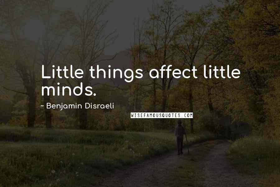 Benjamin Disraeli Quotes: Little things affect little minds.