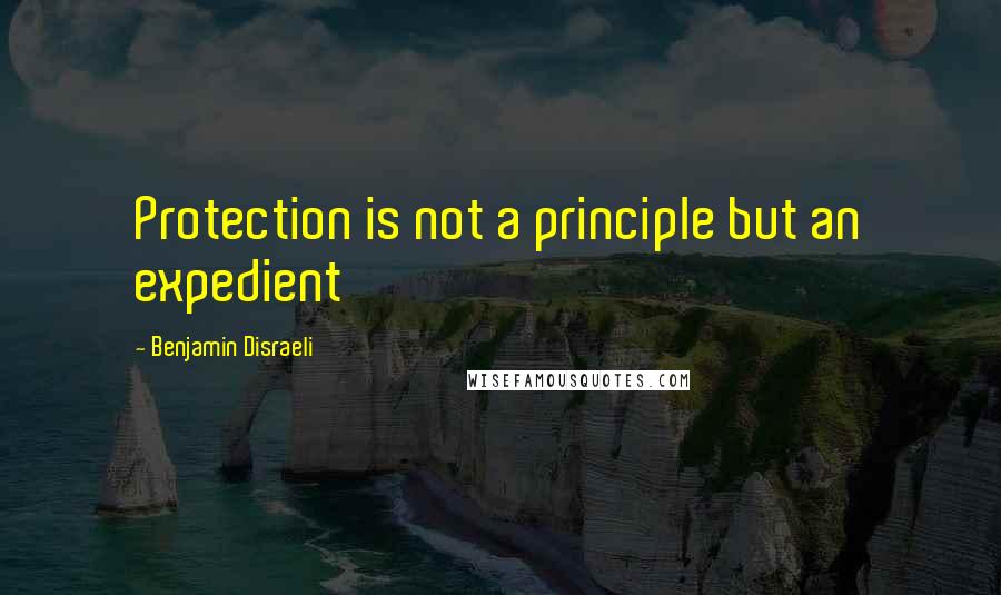 Benjamin Disraeli Quotes: Protection is not a principle but an expedient