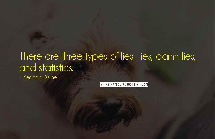 Benjamin Disraeli Quotes: There are three types of lies lies, damn lies, and statistics.