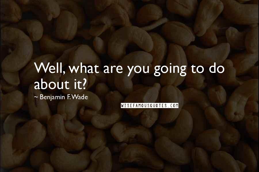 Benjamin F. Wade Quotes: Well, what are you going to do about it?