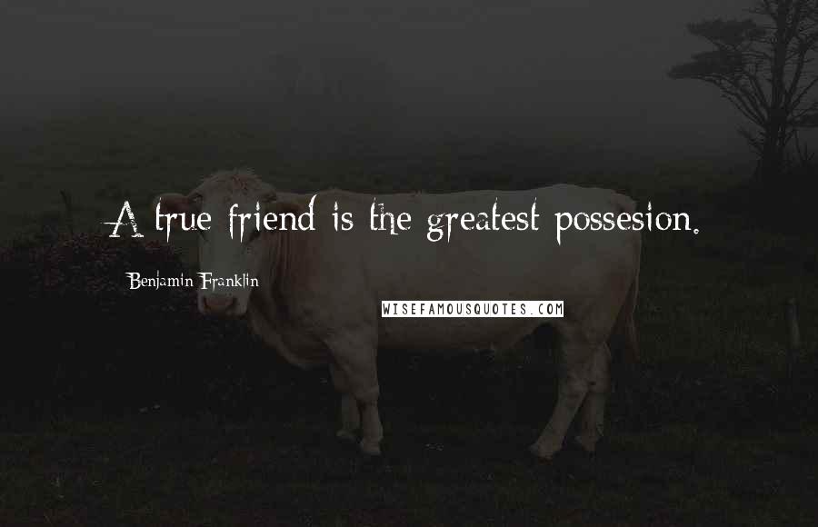 Benjamin Franklin Quotes: A true friend is the greatest possesion.