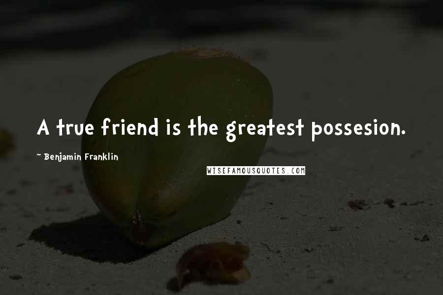 Benjamin Franklin Quotes: A true friend is the greatest possesion.