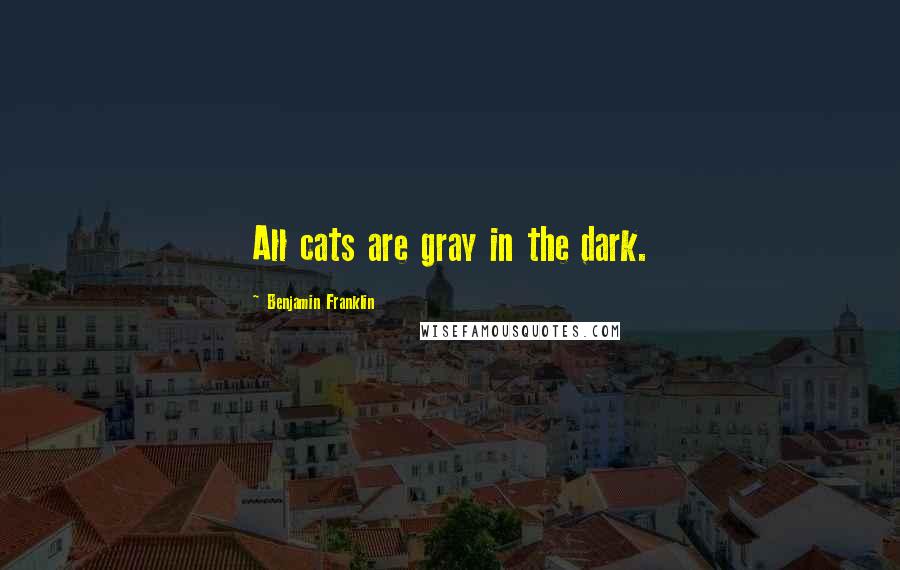 Benjamin Franklin Quotes: All cats are gray in the dark.