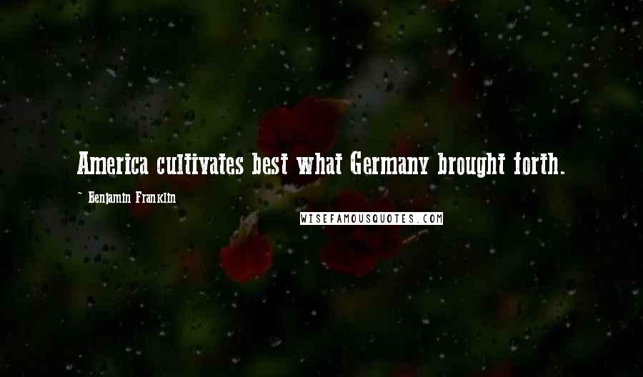 Benjamin Franklin Quotes: America cultivates best what Germany brought forth.