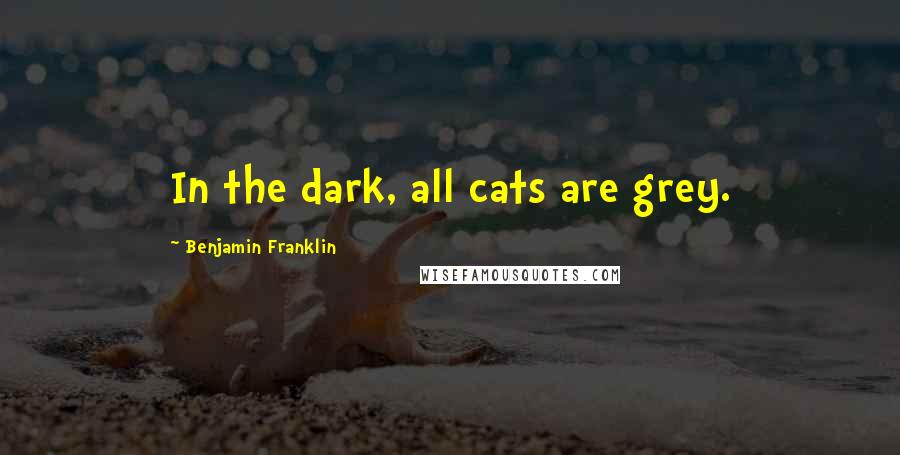 Benjamin Franklin Quotes: In the dark, all cats are grey.