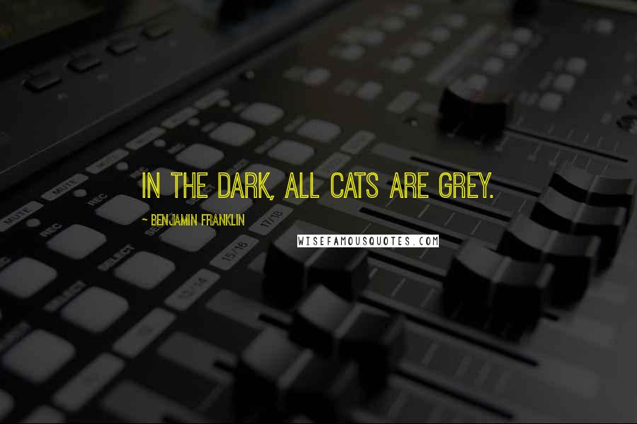 Benjamin Franklin Quotes: In the dark, all cats are grey.