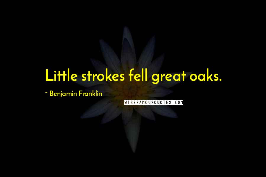 Benjamin Franklin Quotes: Little strokes fell great oaks.