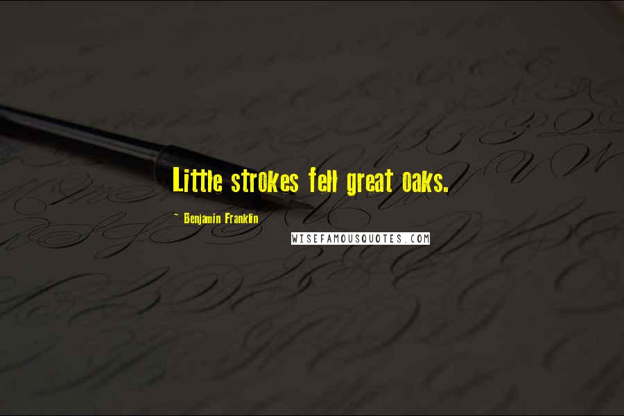 Benjamin Franklin Quotes: Little strokes fell great oaks.
