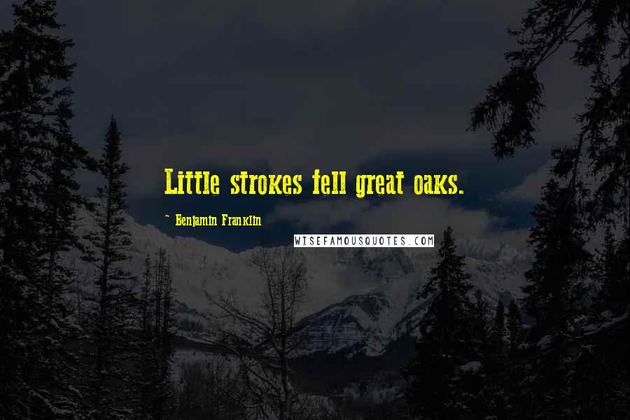 Benjamin Franklin Quotes: Little strokes fell great oaks.