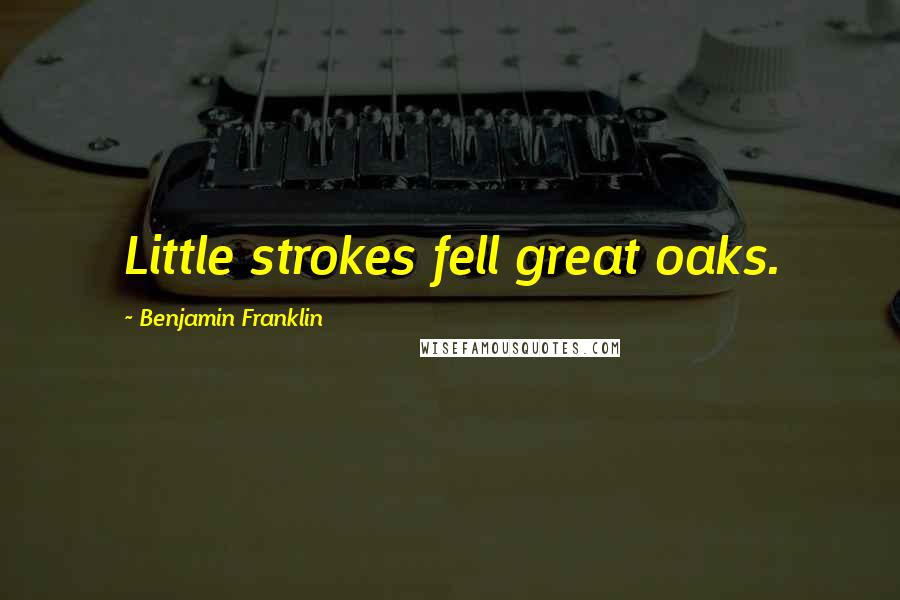 Benjamin Franklin Quotes: Little strokes fell great oaks.
