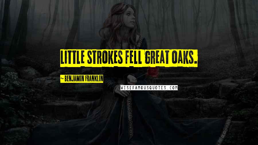 Benjamin Franklin Quotes: Little strokes fell great oaks.