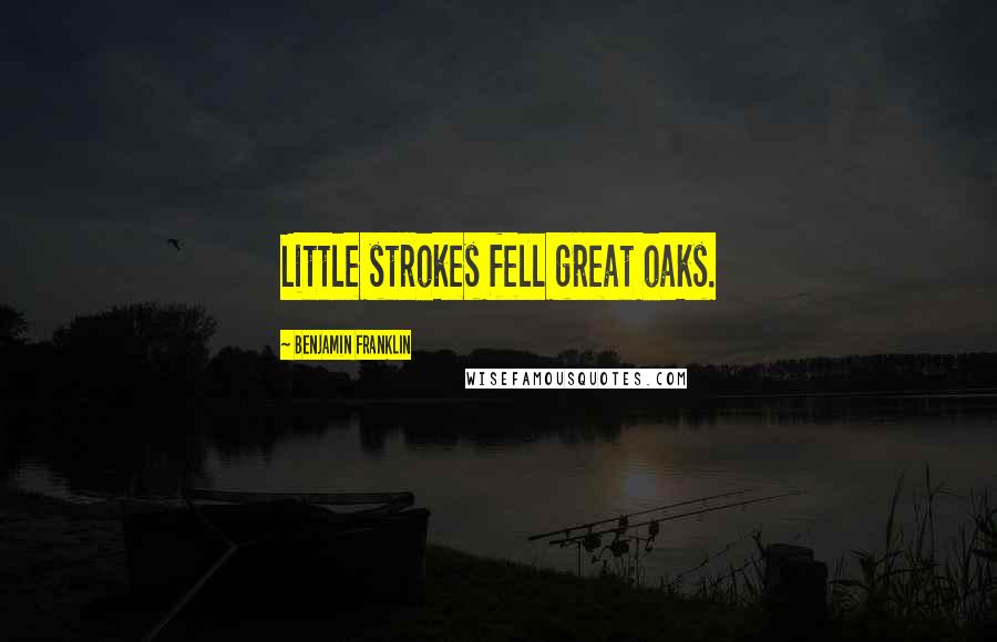 Benjamin Franklin Quotes: Little strokes fell great oaks.