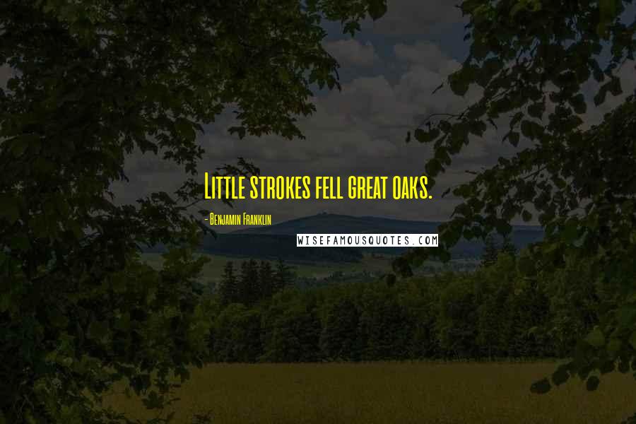 Benjamin Franklin Quotes: Little strokes fell great oaks.