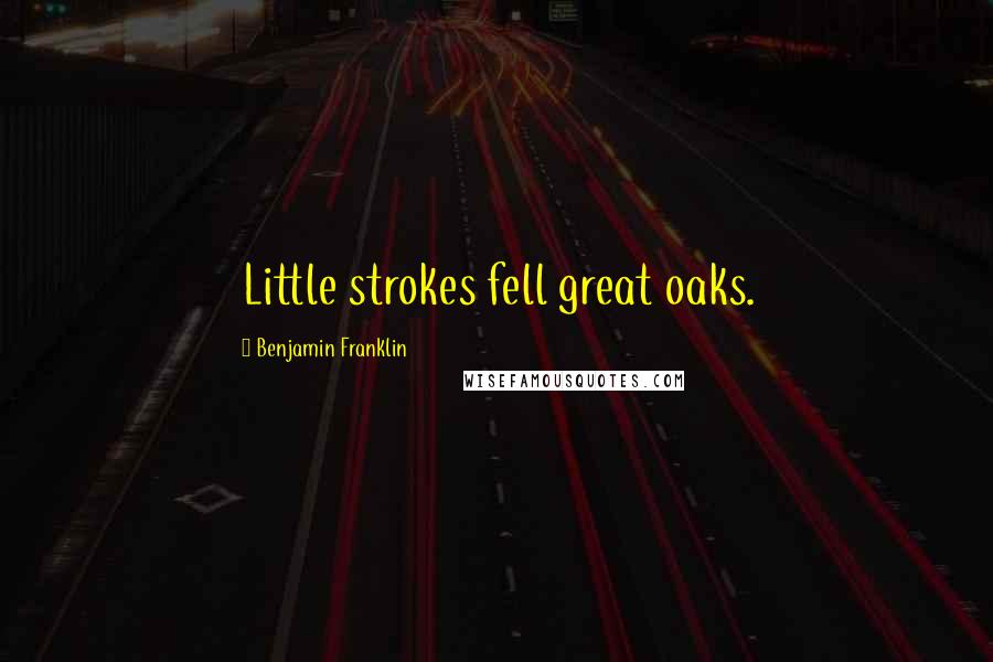 Benjamin Franklin Quotes: Little strokes fell great oaks.