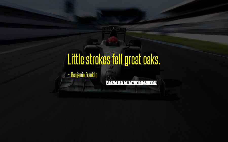Benjamin Franklin Quotes: Little strokes fell great oaks.