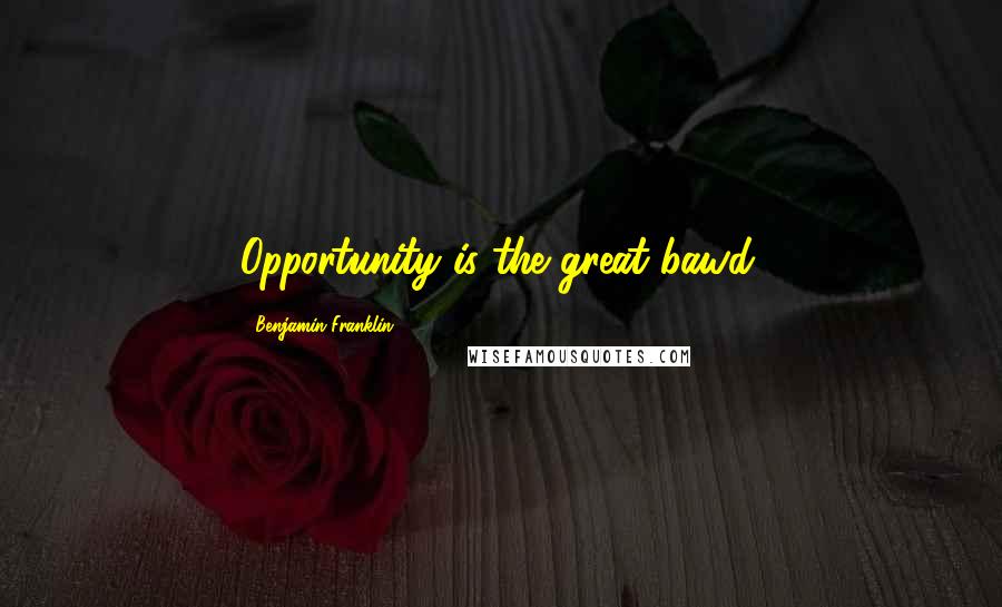 Benjamin Franklin Quotes: Opportunity is the great bawd.