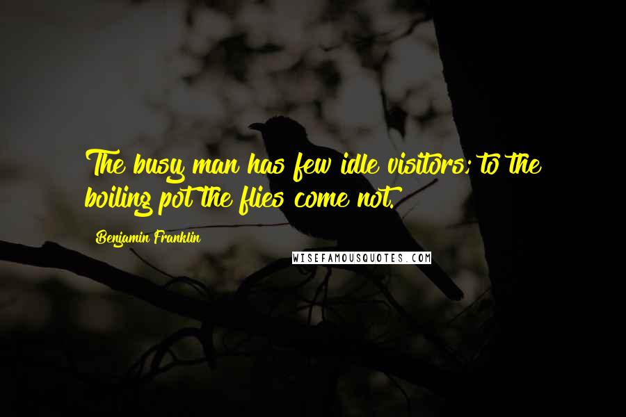 Benjamin Franklin Quotes: The busy man has few idle visitors; to the boiling pot the flies come not.