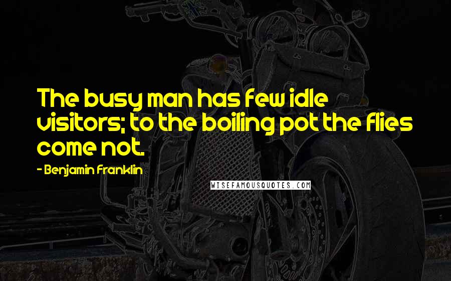 Benjamin Franklin Quotes: The busy man has few idle visitors; to the boiling pot the flies come not.