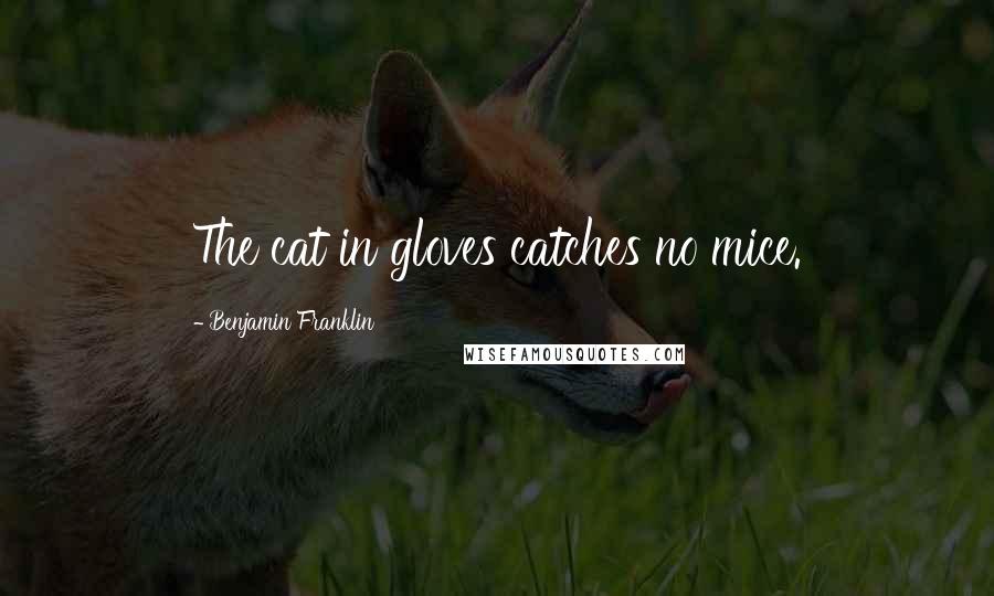 Benjamin Franklin Quotes: The cat in gloves catches no mice.