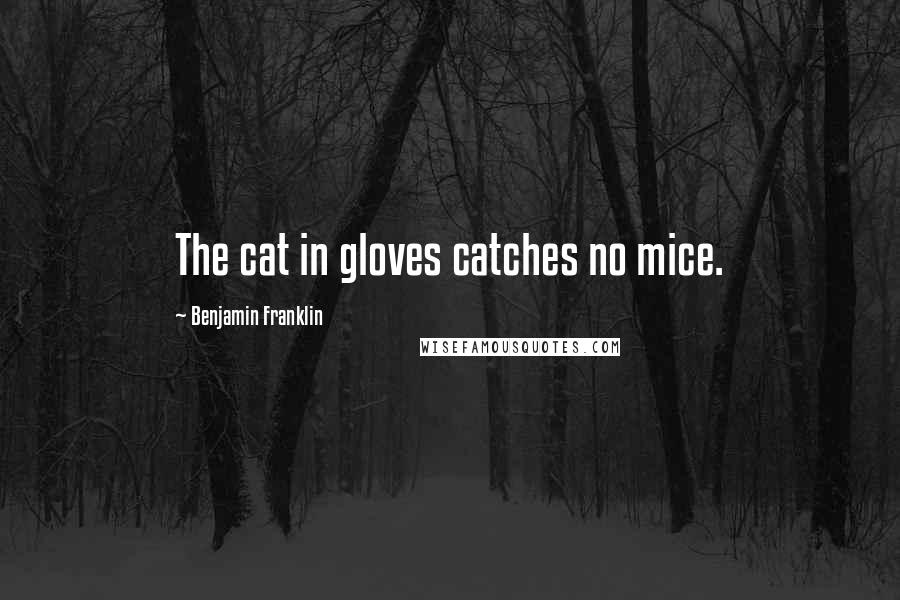 Benjamin Franklin Quotes: The cat in gloves catches no mice.