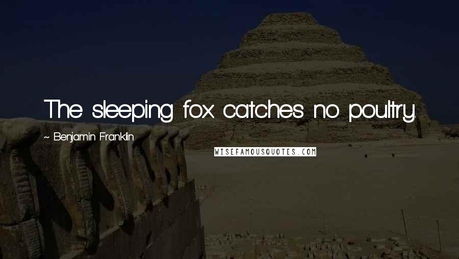 Benjamin Franklin Quotes: The sleeping fox catches no poultry.