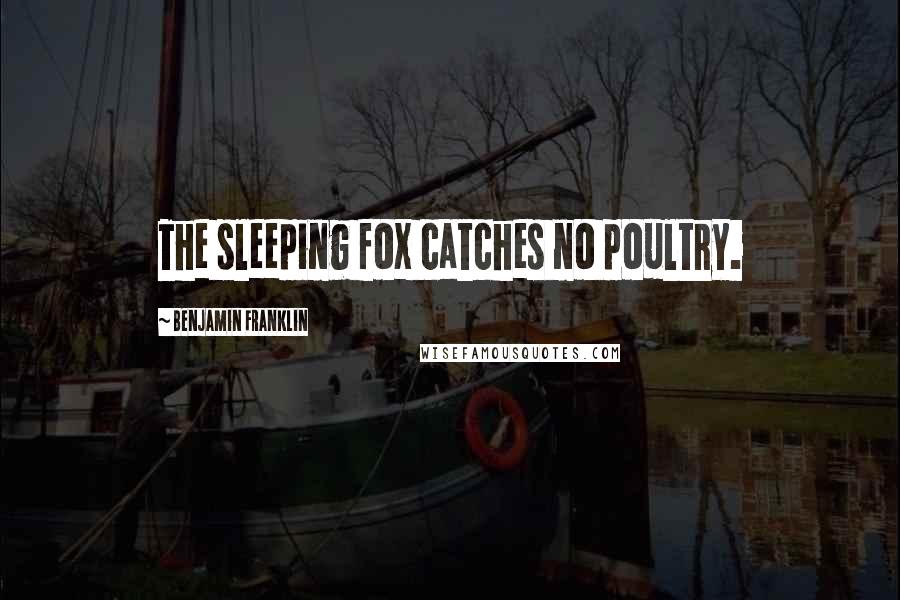 Benjamin Franklin Quotes: The sleeping fox catches no poultry.