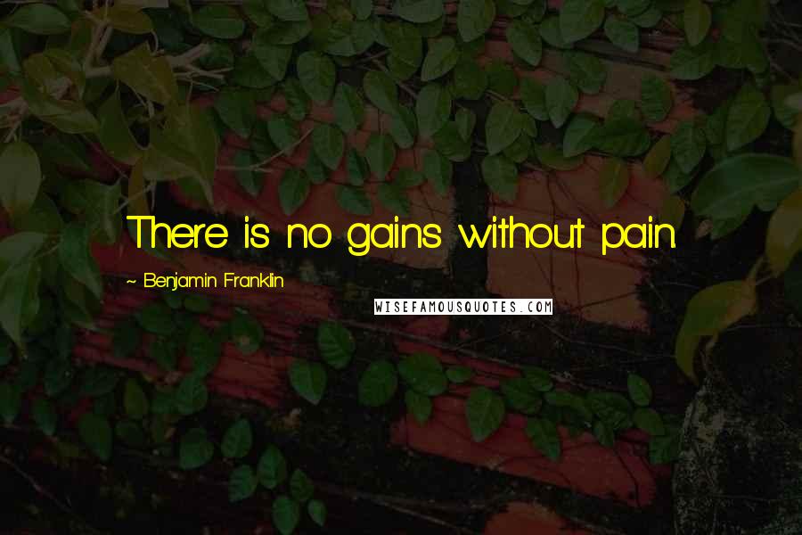 Benjamin Franklin Quotes: There is no gains without pain.