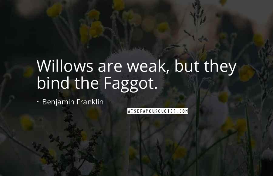 Benjamin Franklin Quotes: Willows are weak, but they bind the Faggot.