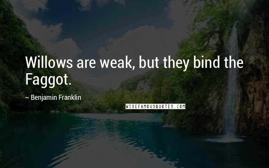 Benjamin Franklin Quotes: Willows are weak, but they bind the Faggot.