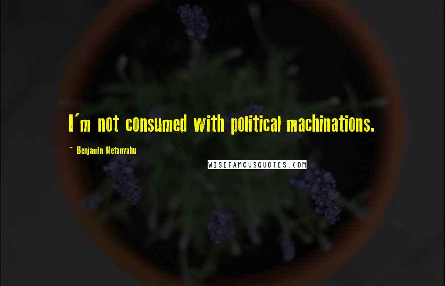 Benjamin Netanyahu Quotes: I'm not consumed with political machinations.