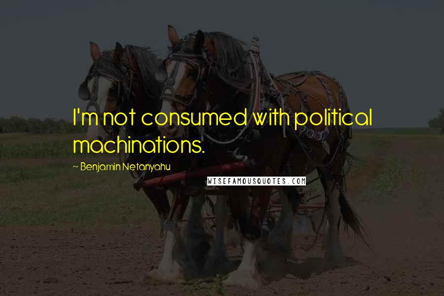 Benjamin Netanyahu Quotes: I'm not consumed with political machinations.