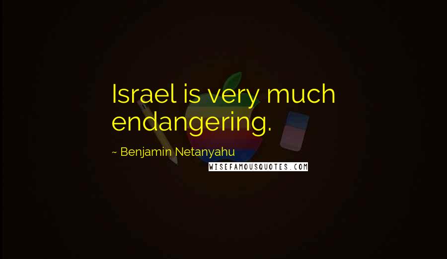 Benjamin Netanyahu Quotes: Israel is very much endangering.