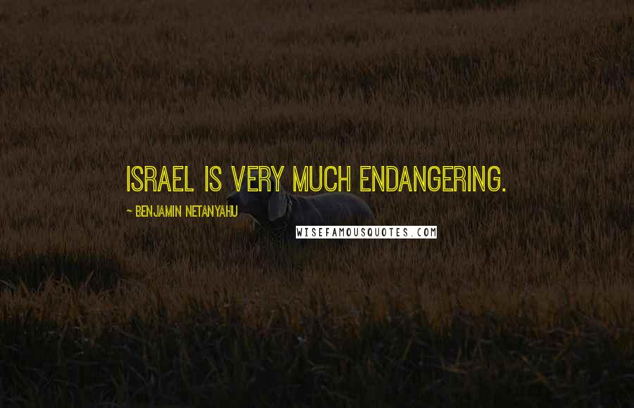 Benjamin Netanyahu Quotes: Israel is very much endangering.