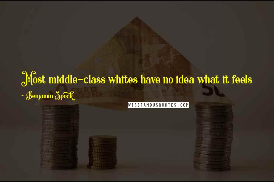 Benjamin Spock Quotes: Most middle-class whites have no idea what it feels like to be subjected to police who are routinely suspicious, rude, belligerent, and brutal.