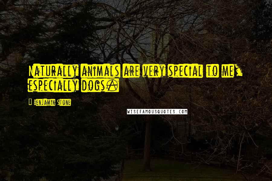 Benjamin Stone Quotes: Naturally animals are very special to me, especially dogs.