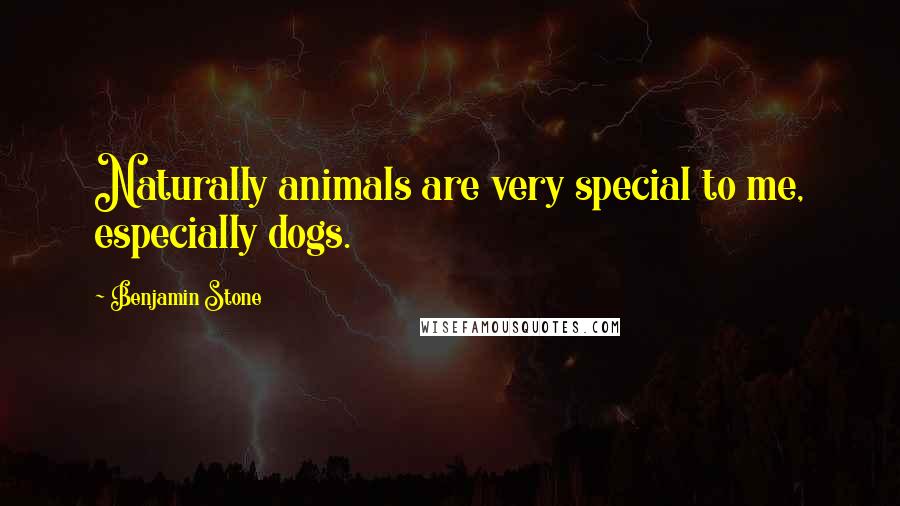 Benjamin Stone Quotes: Naturally animals are very special to me, especially dogs.