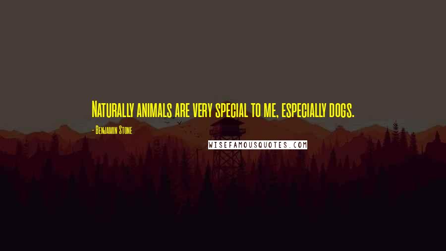 Benjamin Stone Quotes: Naturally animals are very special to me, especially dogs.