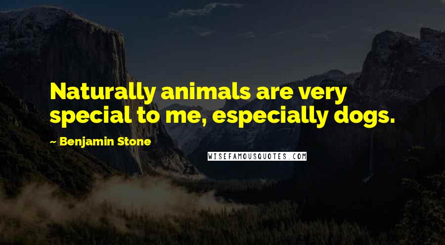 Benjamin Stone Quotes: Naturally animals are very special to me, especially dogs.
