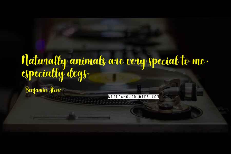 Benjamin Stone Quotes: Naturally animals are very special to me, especially dogs.