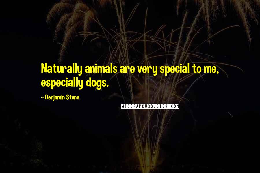 Benjamin Stone Quotes: Naturally animals are very special to me, especially dogs.