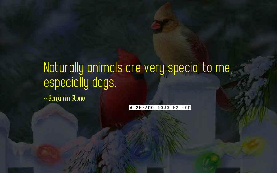 Benjamin Stone Quotes: Naturally animals are very special to me, especially dogs.