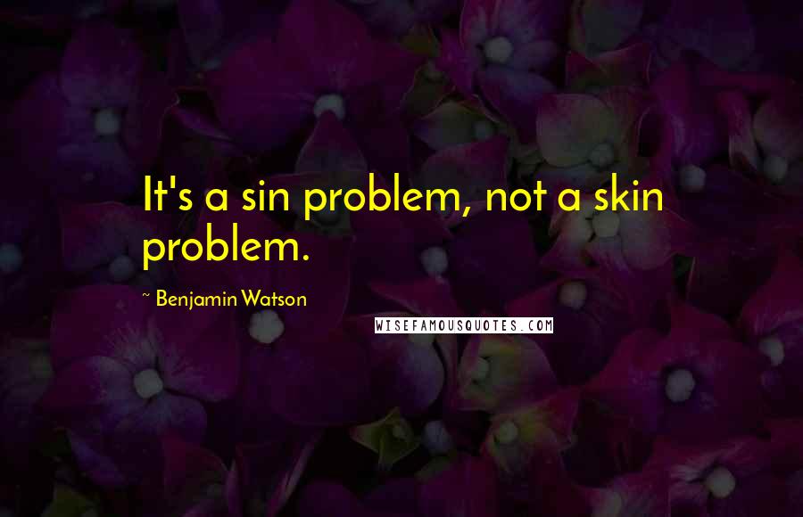 Benjamin Watson Quotes: It's a sin problem, not a skin problem.