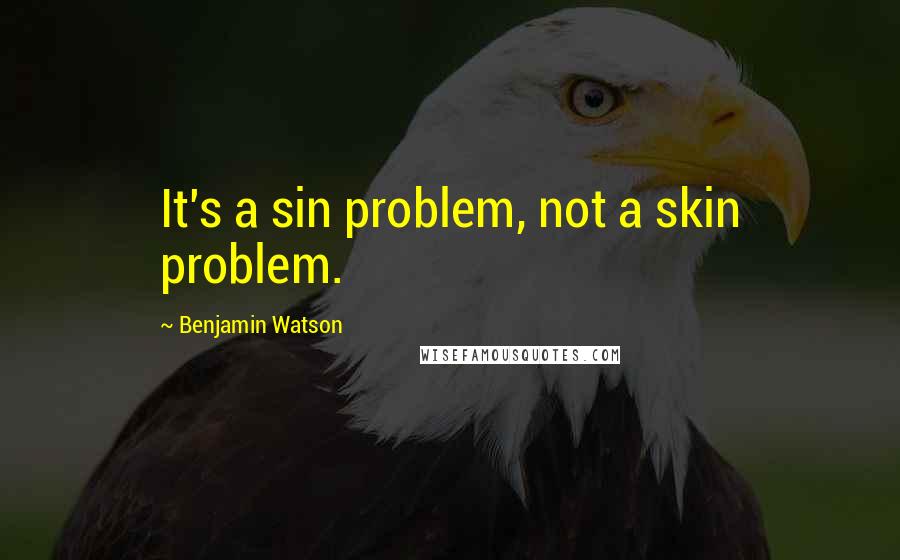 Benjamin Watson Quotes: It's a sin problem, not a skin problem.