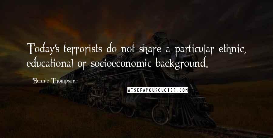 Bennie Thompson Quotes: Today's terrorists do not share a particular ethnic, educational or socioeconomic background.